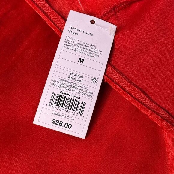 Wild Fable NWT red rosette mini babydoll holiday dress size M - Picture 13 of 14